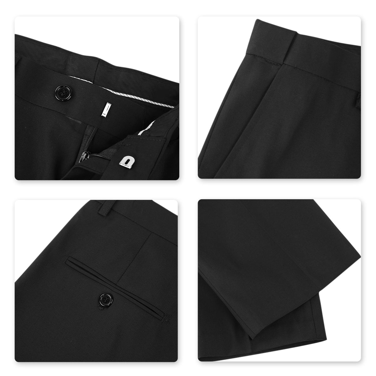2 Piece Slim Fit Black Suit for Men - Modern Minimalist Design Business Attire - Perfect for Weddings, Office & Formal Events