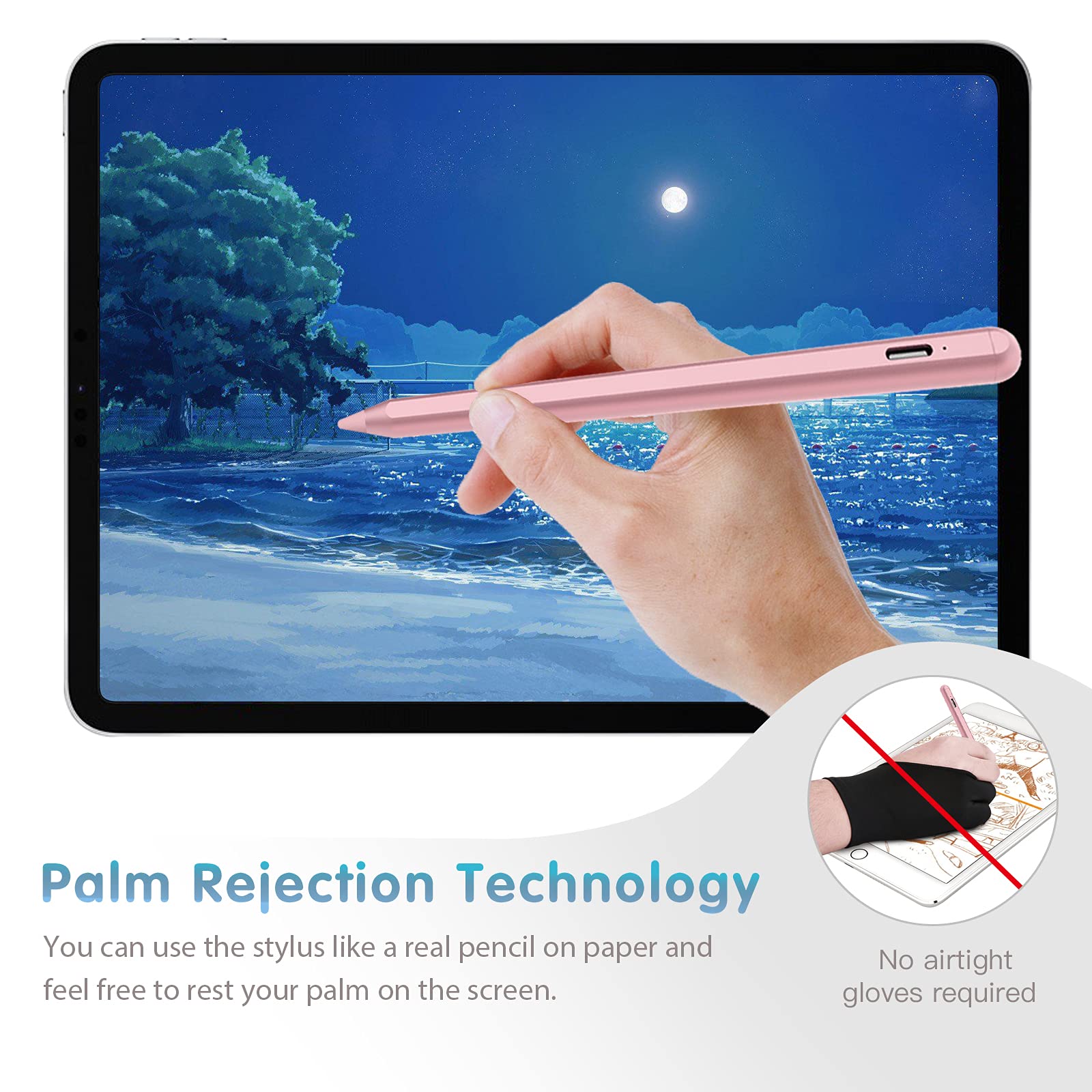 Premium Stylus Pen for iPad 10th/9th/8th/7th/6th Generation & iPad Pro 12.9/11 inch (2018-2023) - Active Pencil with Palm Rejection Technology for iPad Air 5/4/3 & iPad Pro 6/5/4 - Perfect for Drawing, Note-Taking & Digital Art