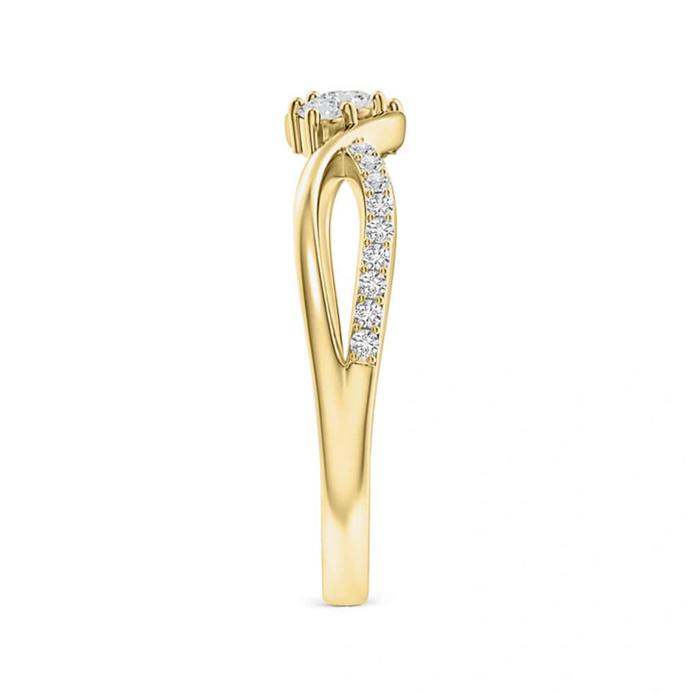 Infinity Twisted Band Three Stone Lab Grown Diamond Promise Ring - Elegant Engagement & Anniversary Jewelry for Women