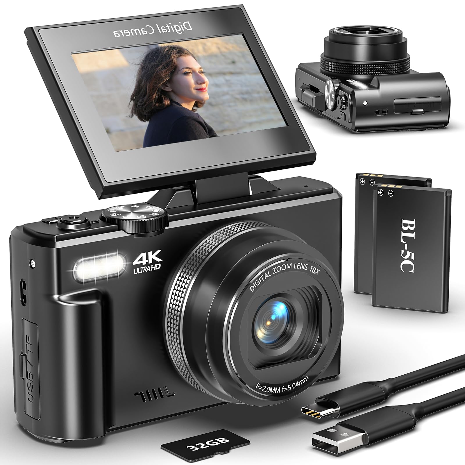 Best Digital Camera for Photography & YouTube Vlogging - 18X Zoom, 3