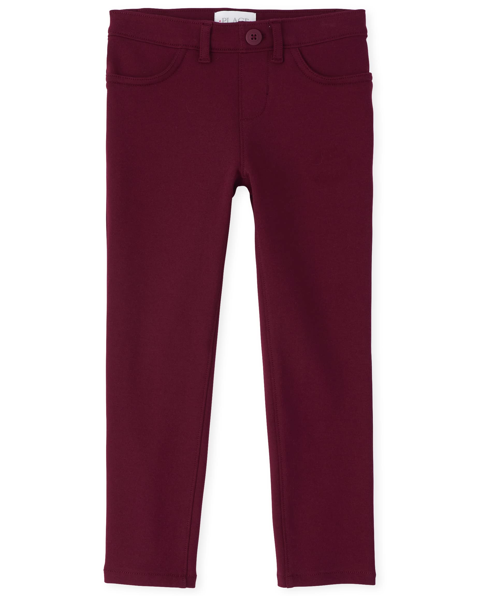 Girls' Ponte Knit Jeggings - Comfy Pull-On Pants for Play & School
