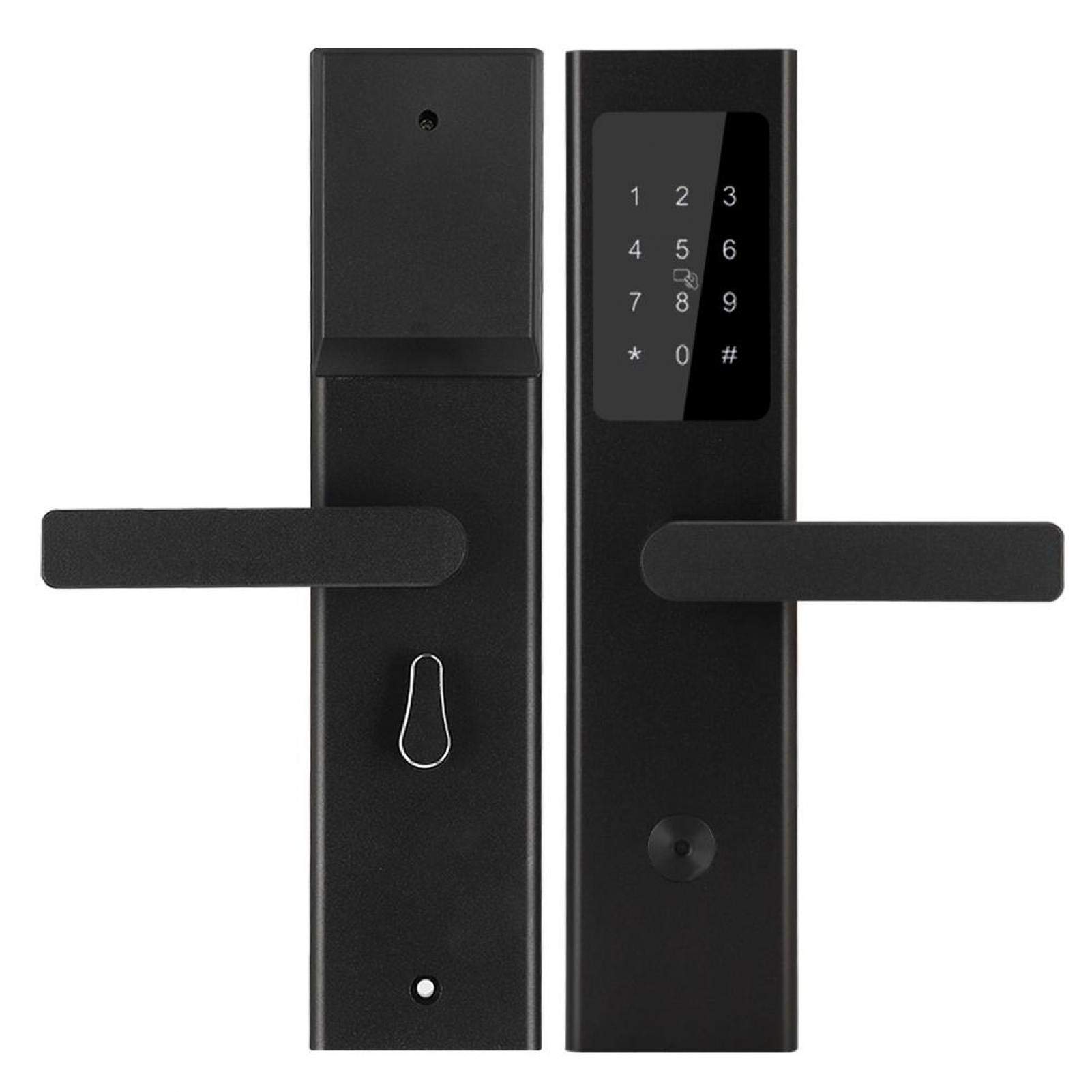 Smart Bluetooth Door Lock - 4-in-1 Keyless Entry with APP, Card, Password & Key - Ultra Thin Electronic Security Lock for Home, Hotel & Apartment (Black) - Perfect for Smart Homes & Vacation Rentals