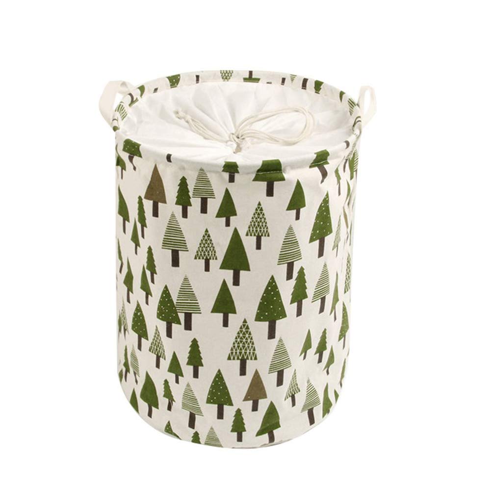 Lucare Foldable Drawstring Laundry Basket - Fashion Tree/Triangle/Bear/Hedgehog Design Storage Organizer for Dirty Clothes & Toys | Portable Collapsible Hamper for Home, Dorm, Nursery & Travel