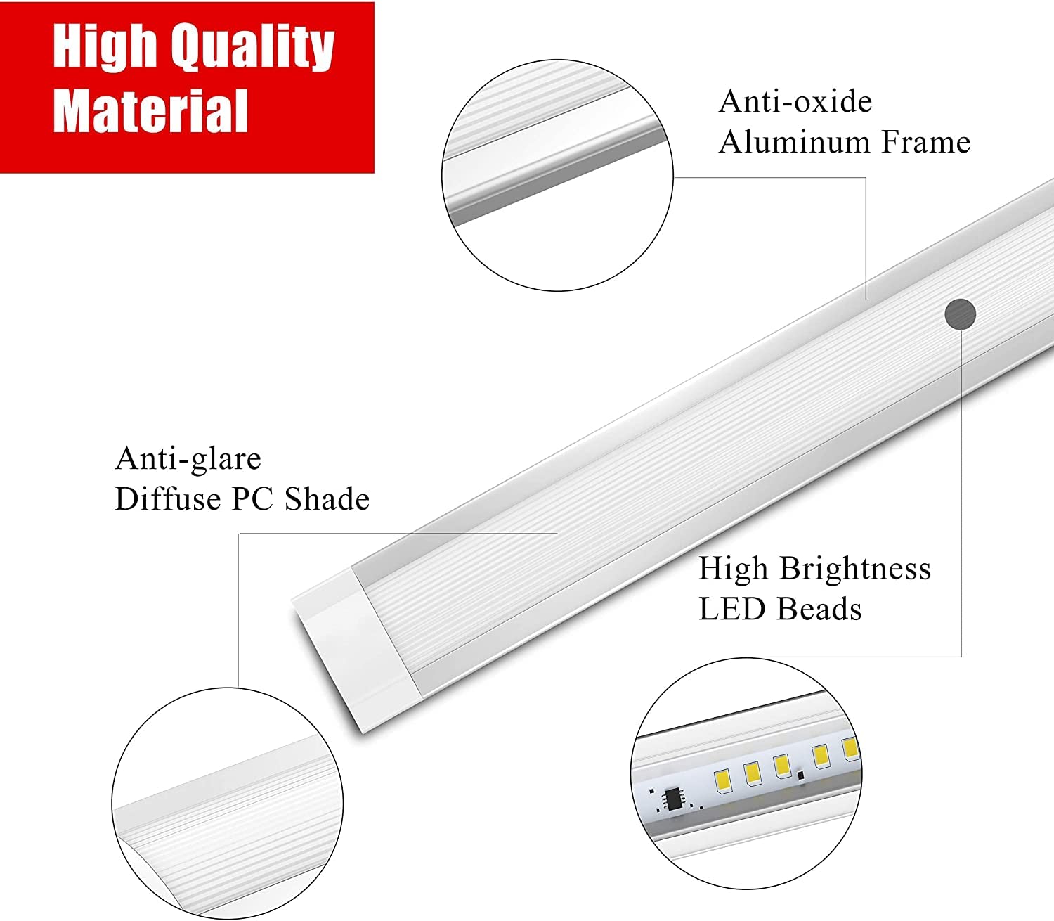 MYPLUS Under Cabinet Lighting Kit - Dimmable LED Kitchen Lights, 21W 1230lm Plug-in Under Cabinet Lighting for Counter, Cupboard, Shelf, Room & Desk (6x30cm) - Perfect for Kitchen Workspaces, Home Office & Display Shelves