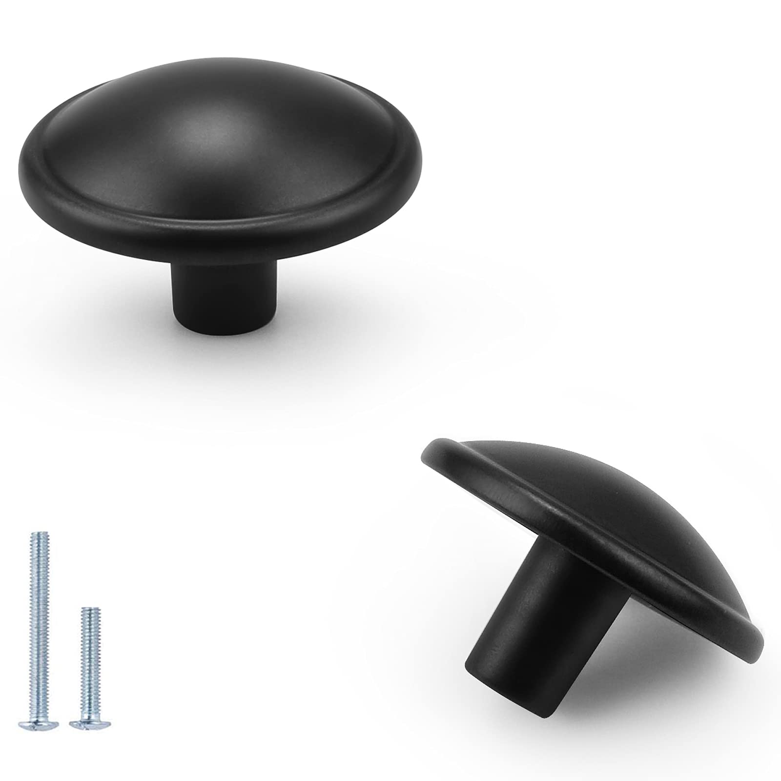 GOBEKOR 30 Pack Black Cabinet Knobs - Round Dresser Knobs & Drawer Pulls - Durable Kitchen Cabinet Hardware for Modern Home & Office Furniture