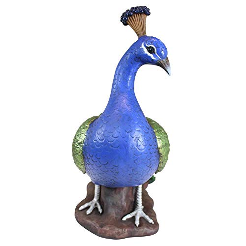 Design Toscano The Regal Peacock Garden Statue - Elegant Outdoor Decor for Patio, Lawn & Garden - Perfect for Backyard, Poolside & Landscape Decoration