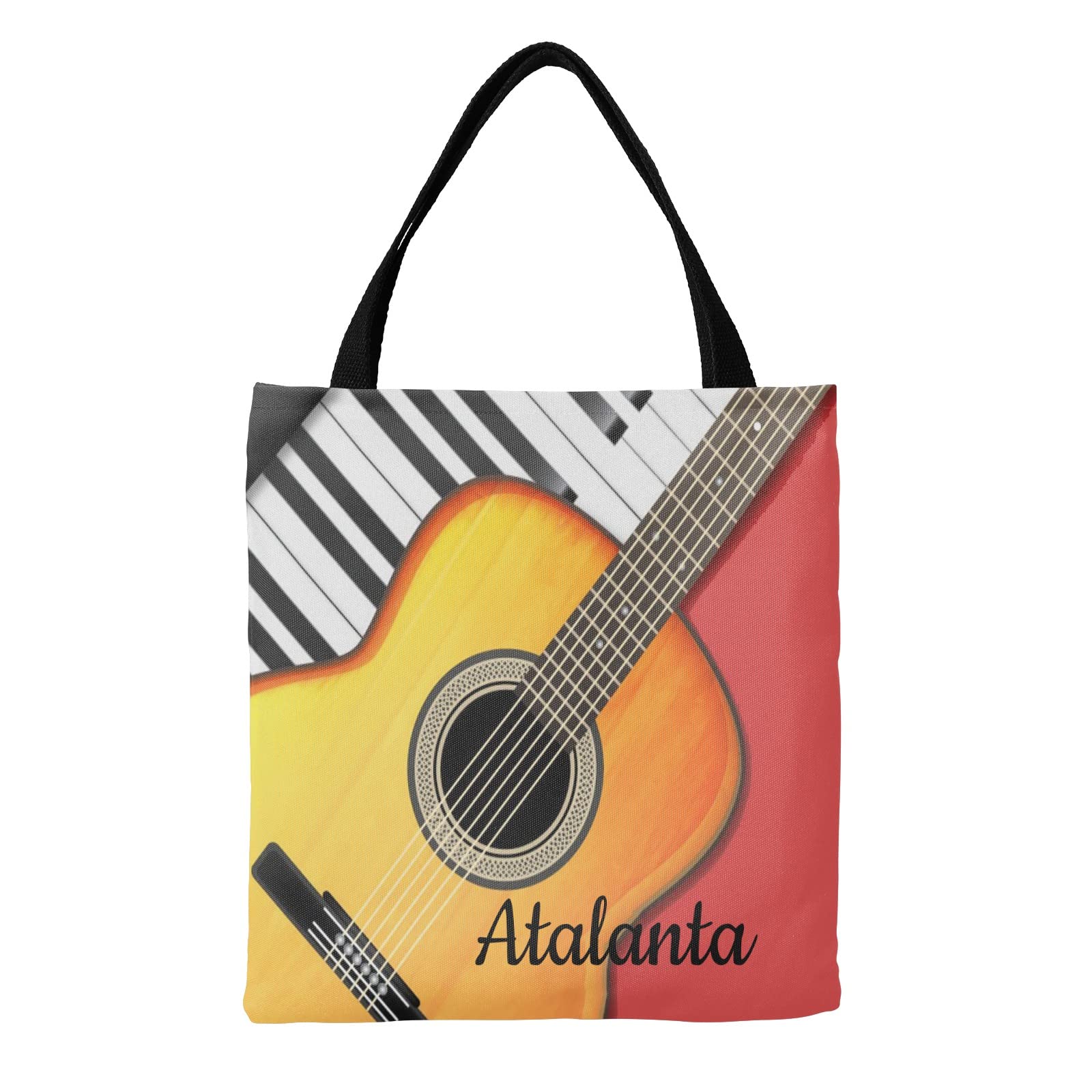 Personalized Canvas Tote Bag with Abstract Music Clef Design - Reusable Grocery Shopping Bag for Women, Eco-Friendly Shoulder Bag - Perfect Gift for Music Lovers, Daily Use & Beach Trips
