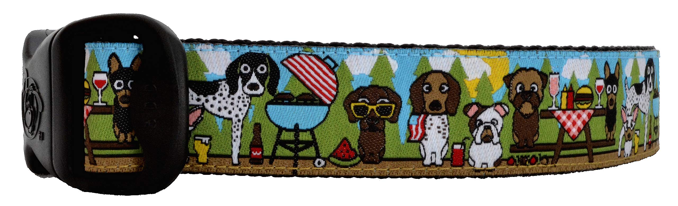 Adjustable 1 Inch BBQ Picnic Outdoor Summer Dog Collar for Medium Large & X-Large Dogs - Large 1