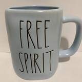Rae Dunn FREE SPIRIT Ceramic Coffee Mug in Blue - Perfect for Tea, Coffee & Hot Chocolate at Home or Office