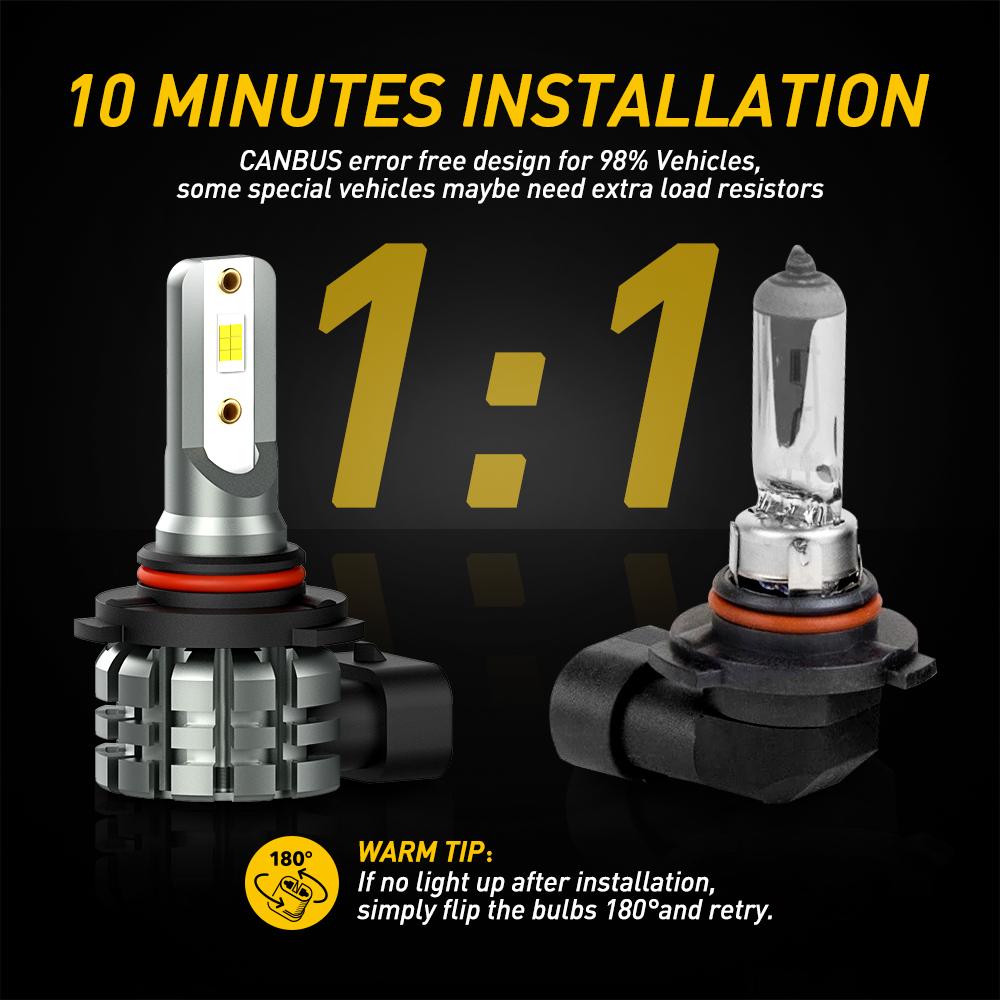 9006/HB4 LED Fog Light Bulbs - 4000 Lumens Super Bright CSP Chip Technology - Perfect for Off-Road, Rainy & Foggy Driving Conditions
