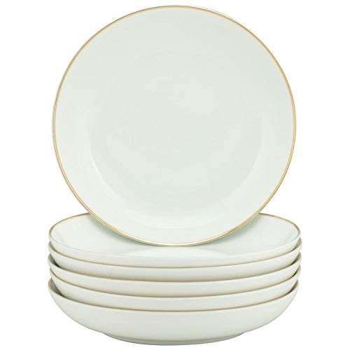 Elegant 6-Piece Gold Line Soup Plate Set - Round Porcelain Dinnerware for Formal Dining & Entertaining | Perfect for Restaurants, Weddings & Special Occasions