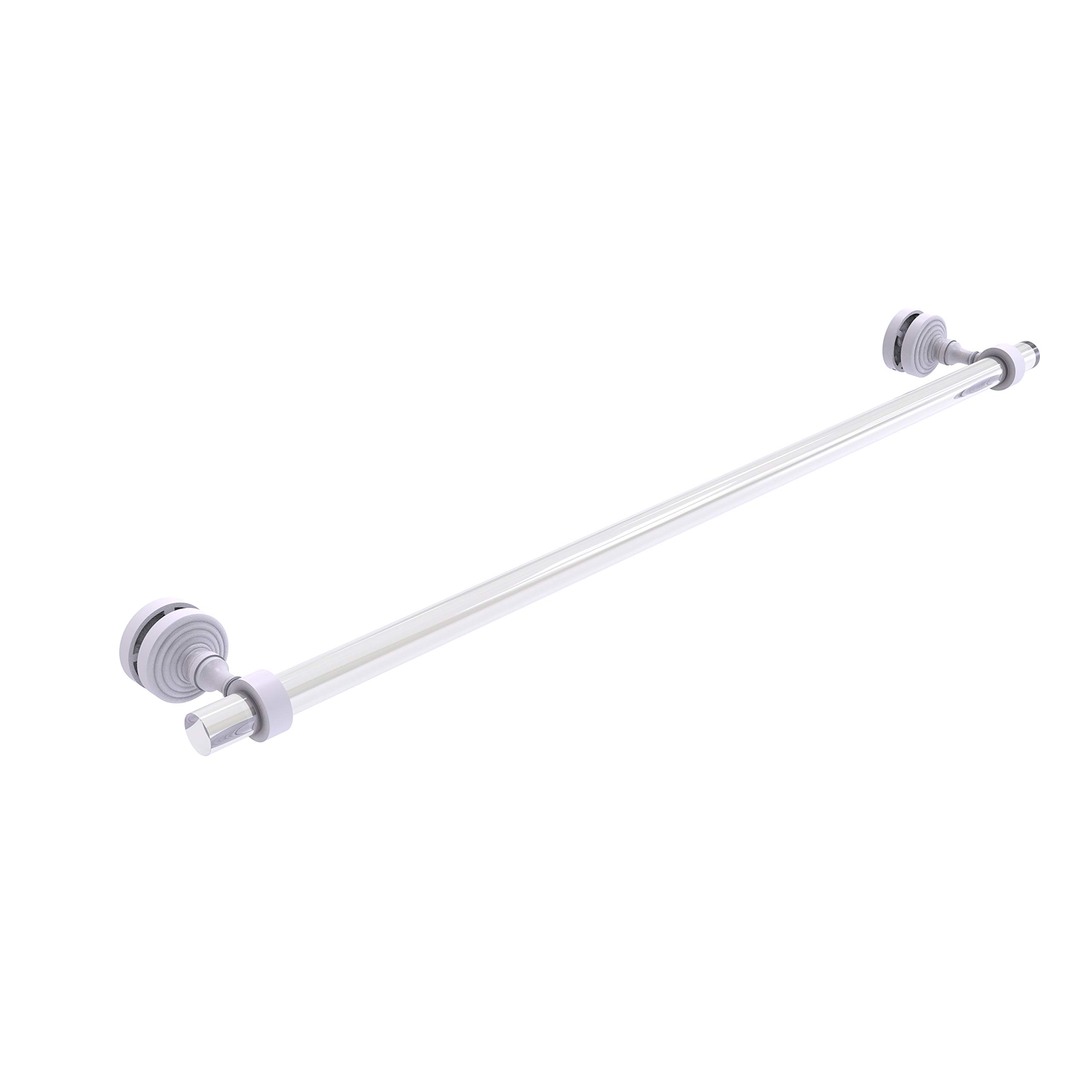 Allied Brass PG-41-SM-30 Pacific Grove 30-Inch Matte White Shower Door Towel Bar - Bathroom Accessory for Modern & Traditional Bathrooms, Spa-Like Shower Experience