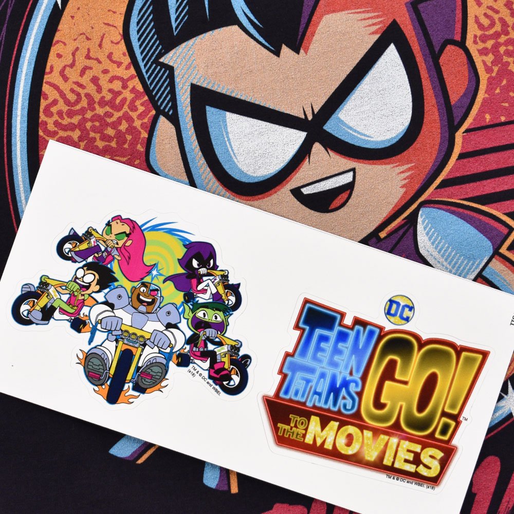 Popfunk Teen Titans Go Robin T-Shirt & Stickers - Movie Fan Gift