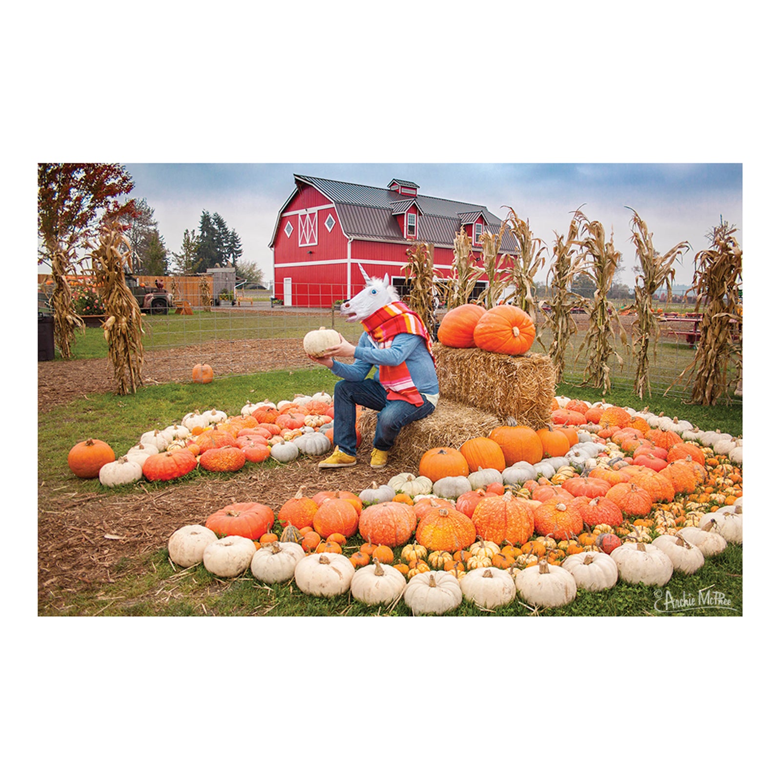 Archie McPhee Lord Unicorn And His Pumpkin Kingdom 1000 Piece Jigsaw Puzzle - Fantasy Art Puzzle for Adults & Teens - Perfect for Family Game Nights & Relaxation