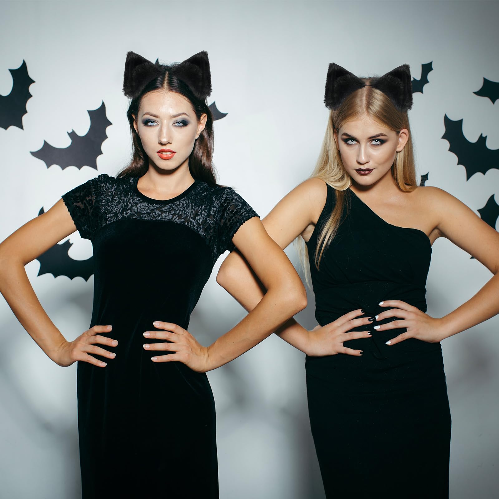 Black Cat Ears Headband for Women & Girls - Faux Fur Halloween Cosplay Costume Accessory for Adults & Kids | Perfect for Halloween Parties, Cosplay Events & Themed Photoshoots
