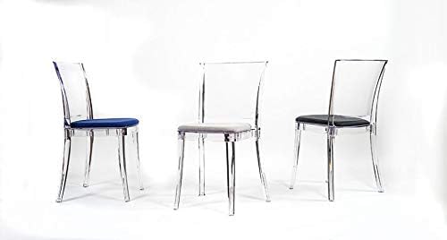 Lucienne Polycarbonate Extra Glossy White Dining Chairs - Set of 4 Modern Stackable Chairs for Kitchen, Dining Room, or Outdoor Patio