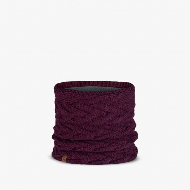 BUFF Knit Neckwarmer for Women - Soft Winter Scarf & Face Cover - Caryn Dahlia Pattern - Perfect for Skiing, Hiking & Outdoor Activities