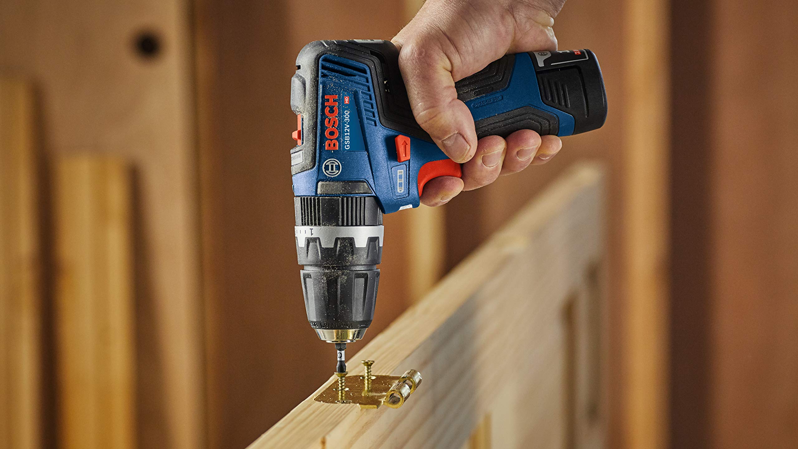 Bosch GSB12V-300N 12V Max Brushless 3/8 Inch Hammer Drill/Driver (Bare Tool) - Professional Cordless Power Tool for DIY Projects, Home Repairs & Construction Work