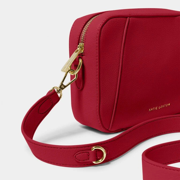 Katie Loxton Hana Crossbody Bag - Garnet Red Leather Purse for Women | Stylish Shoulder Bag for Everyday Use, Travel & Date Night