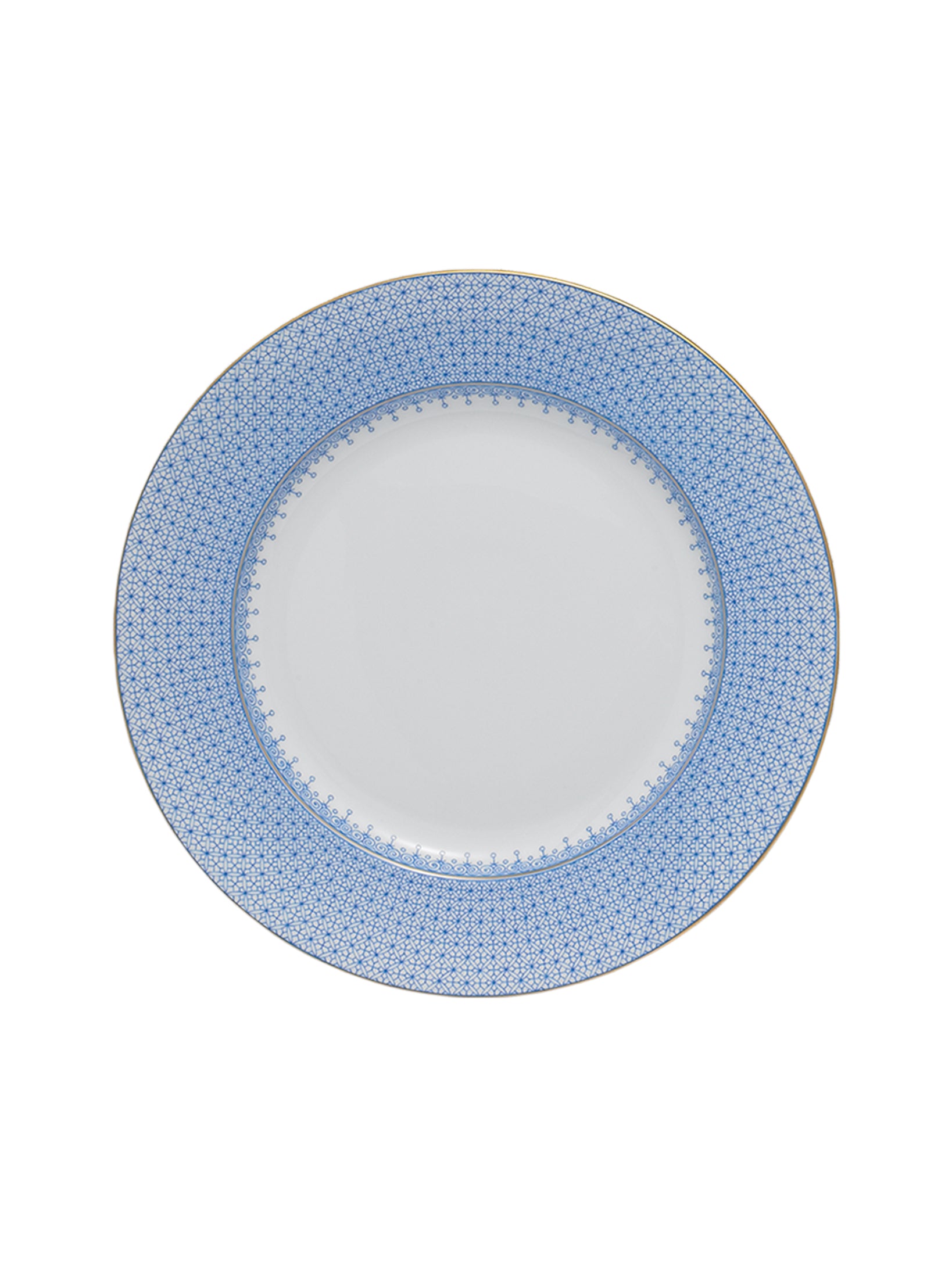 Elegant Cornflower Blue Lace Dinner Plate Set - Perfect for Fine Dining, Wedding Decor & Special Occasions