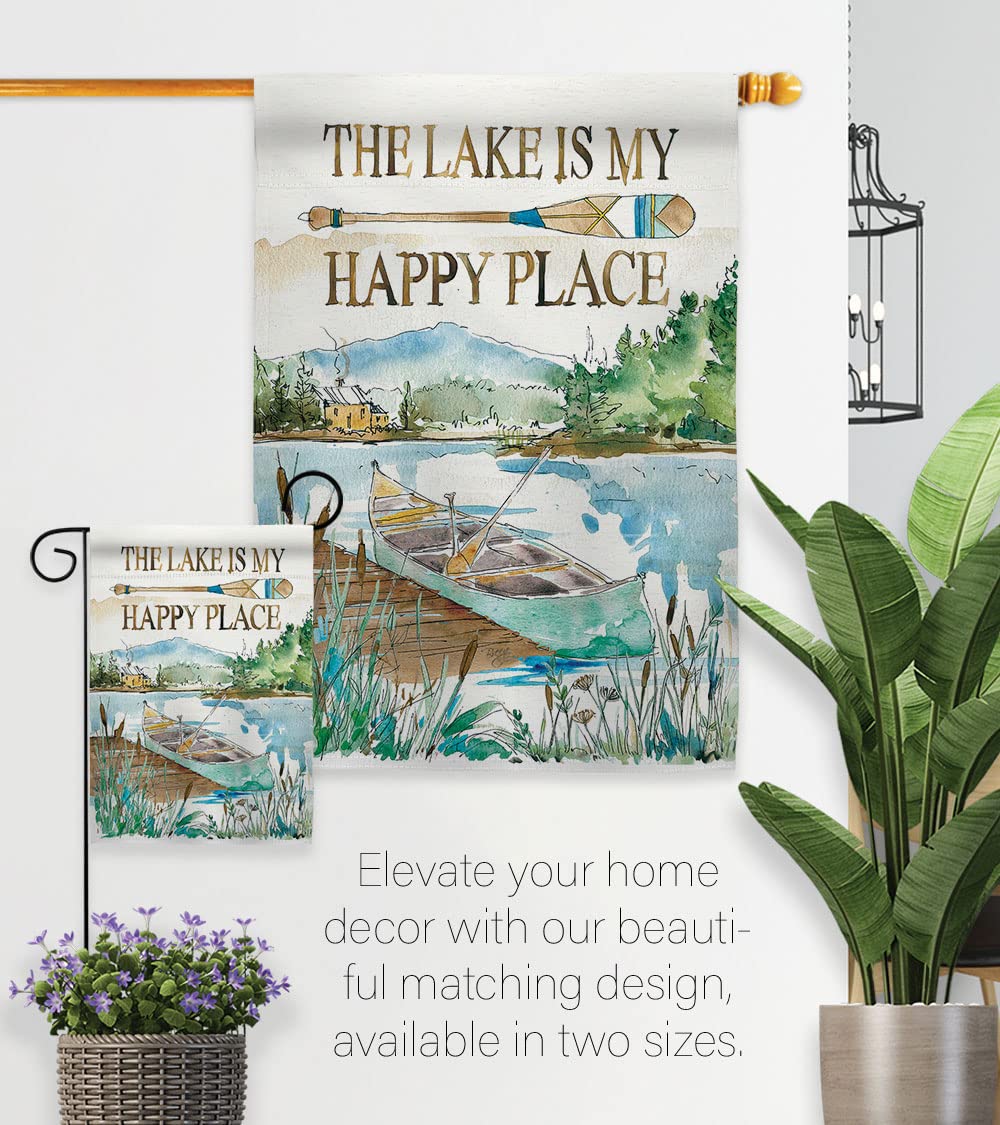 Happy Lake Nature Outdoor House Flag Set - 28