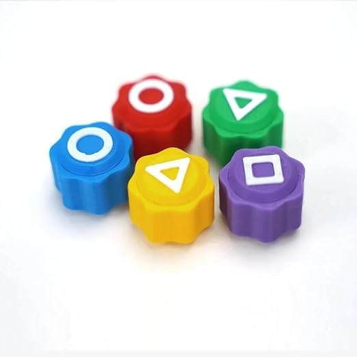 DEVIL Gonggi Game Set for Kids Ages 6+ - 5 Plastic Stones with Storage Case - Traditional Korean Squid Game - Perfect for Family Game Night & Cultural Learning Activities