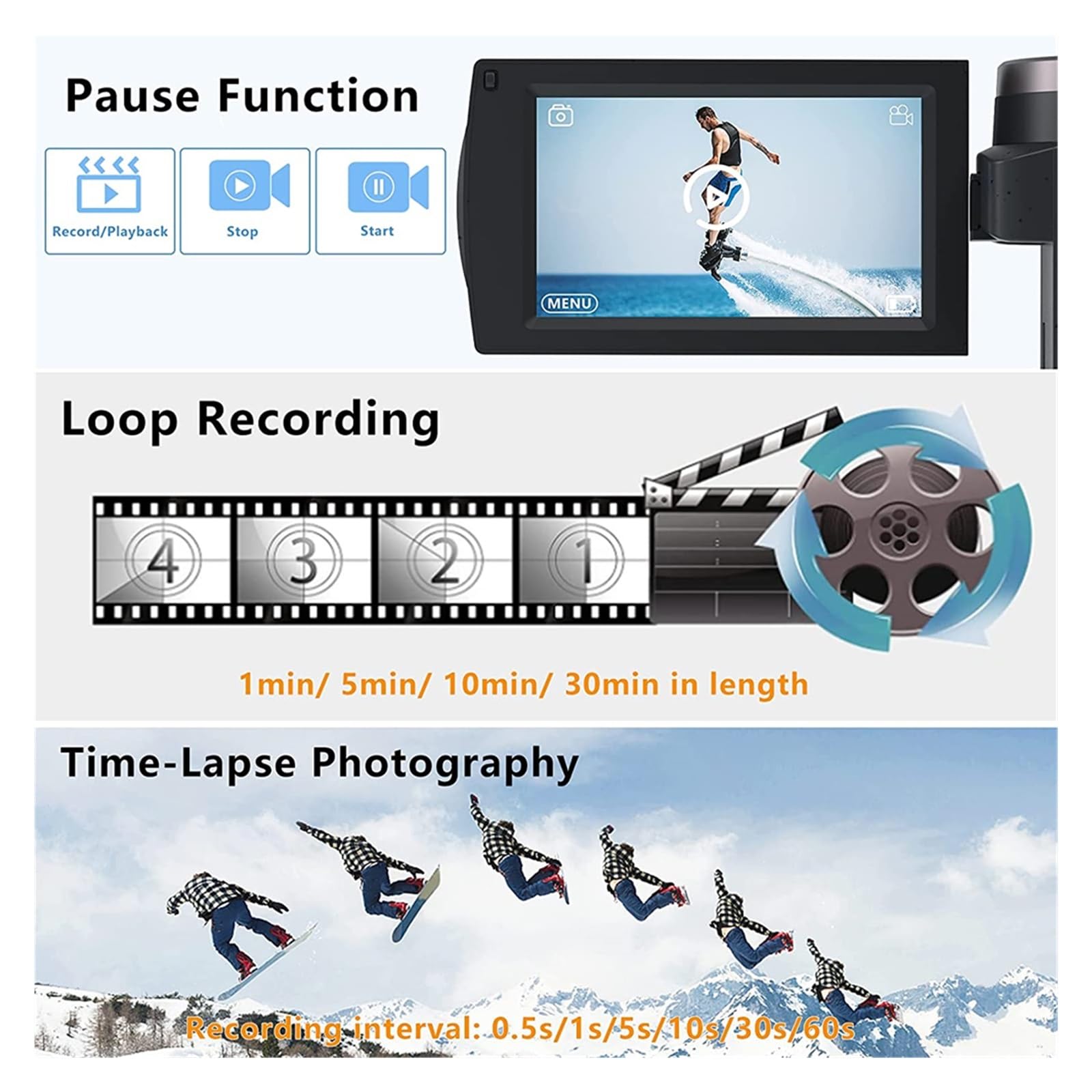 4K WiFi Digital Camcorder with 18X Zoom & Time Lapse - Vlog Camera for YouTube Streaming, Webcam with Stabilizer (Includes 128GB SD Card) - Perfect for Travel Vlogging, Live Streaming & Home Video Recording
