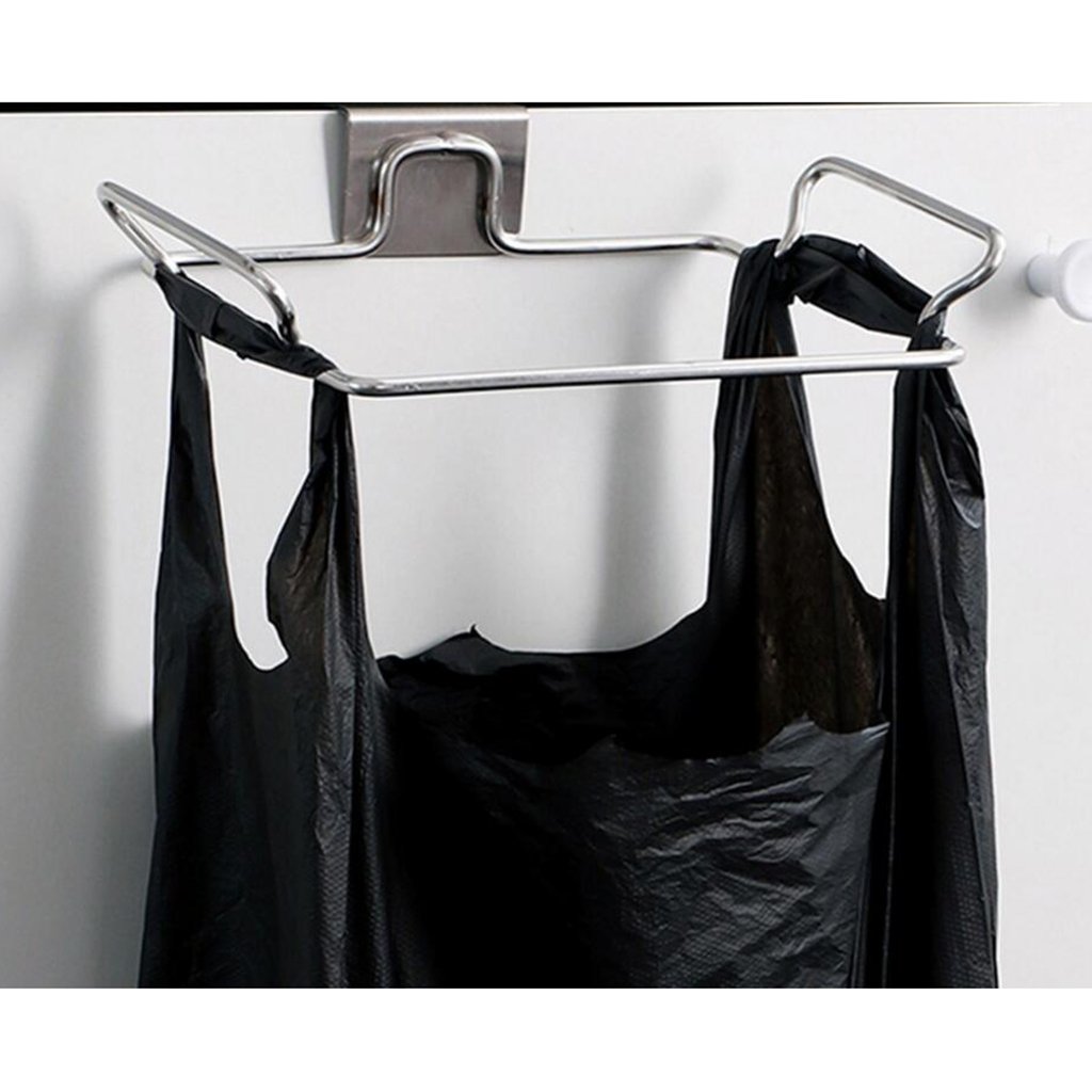 Over Cabinet Door Hanger - Heavy Duty Towel & Garbage Bag Holder Hook Rack for Kitchen, Bathroom Storage - Perfect for Organizing Sponges, Gloves & Cleaning Supplies
