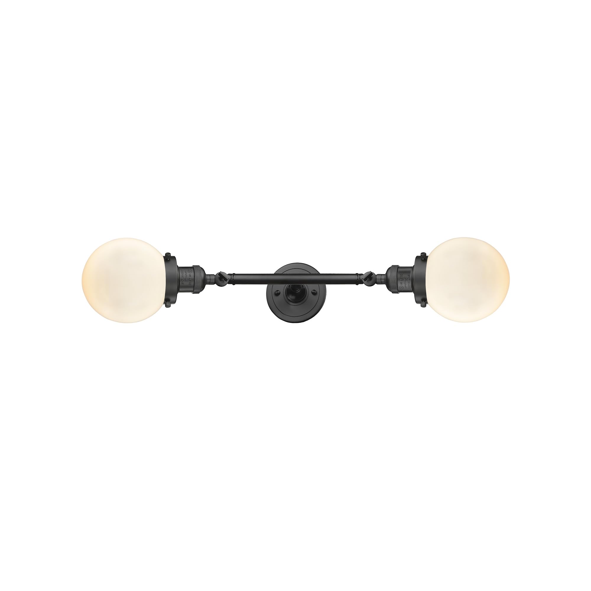 Innovations 208-BB-G204-6 2-Light Bathroom Vanity Light Fixture in Brushed Brass - Perfect for Modern Bathrooms, Powder Rooms & Spa-Like Retreats