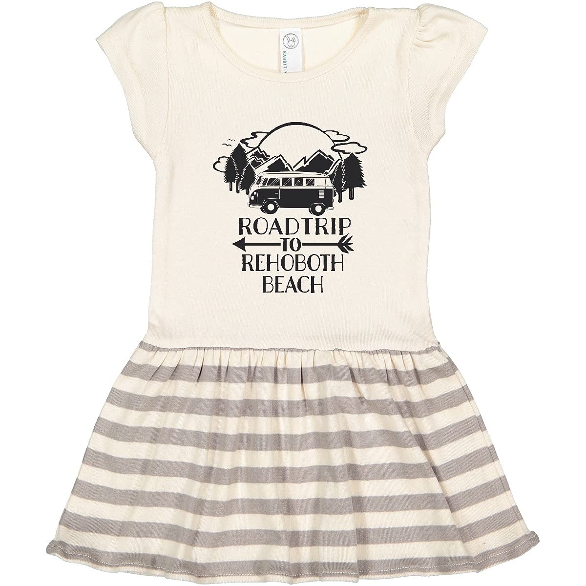 Inktastic Road Trip to Rehoboth Beach Toddler Dress - Cute Vacation Outfit for Girls, Soft Cotton Summer Dress for Beach, Travel & Family Trips