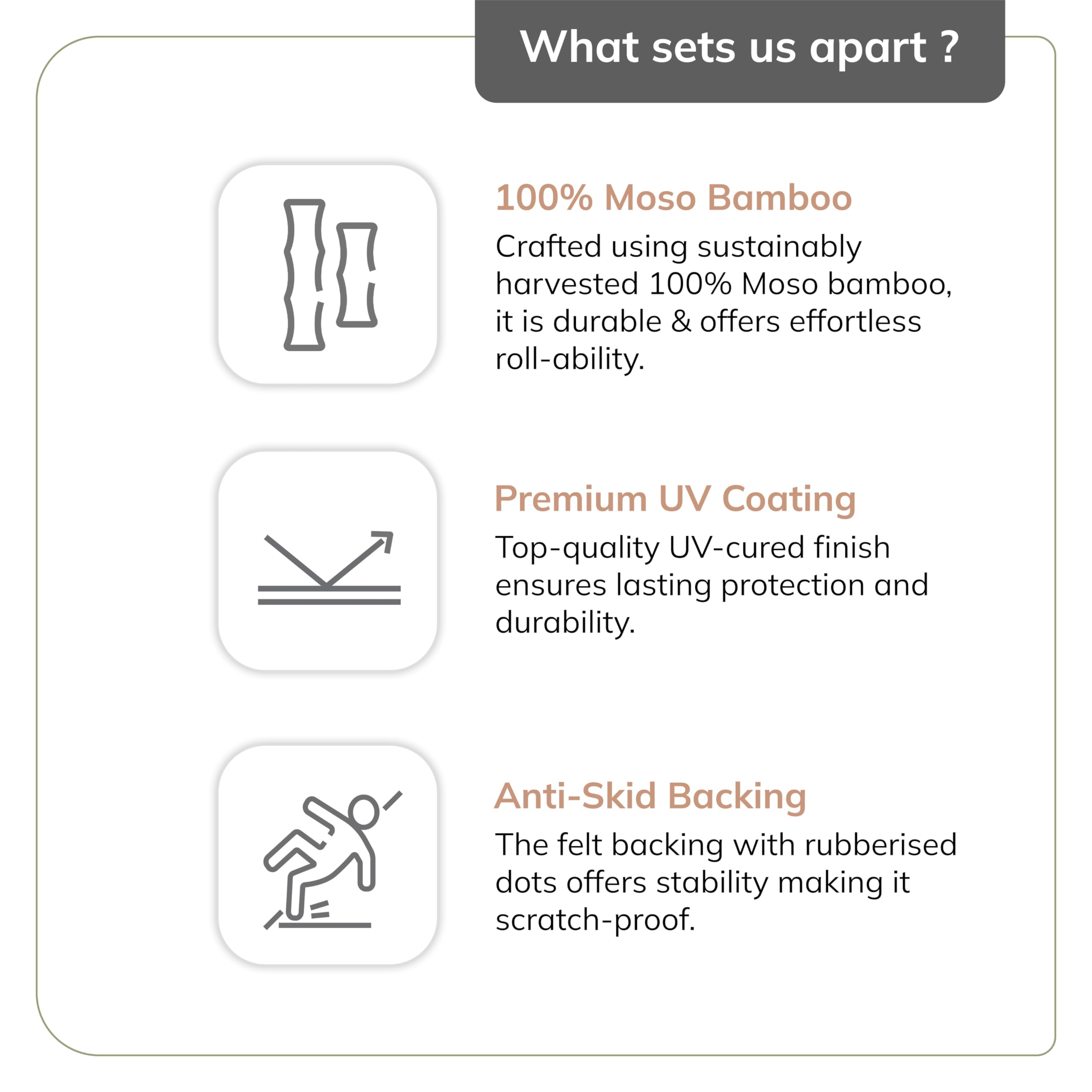 Premium Bamboo Chair Mat for Hardwood Floors - 5mm Thick Anti-Slip Office Chair Mat for Home & Office - Heavy Duty Floor Protector for Rolling Chairs (Ideal for Home Office, Study Room & Workspace)