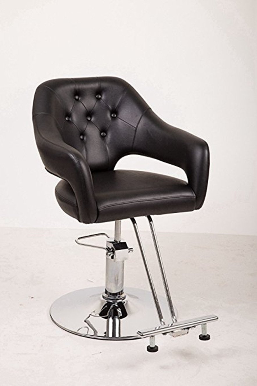 Vintage PU Leather Barber Chair with Adjustable Footrest - Professional Salon Styling Chair for Hairdressing, Shaving & Beard Trimming - Perfect for Barber Shops, Salons & Home Use