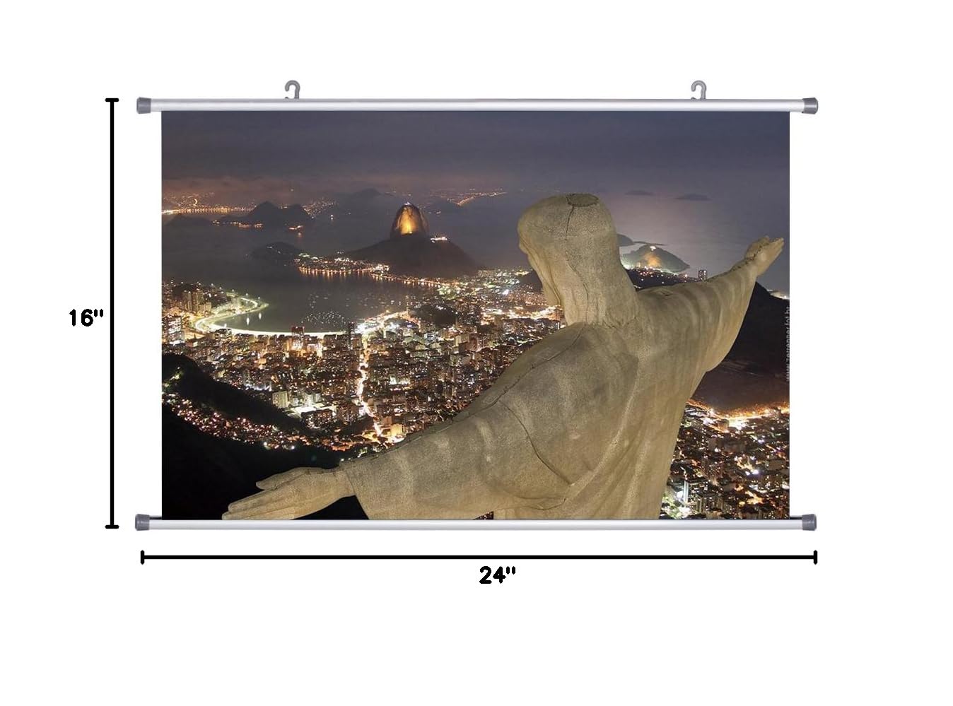 Christ the Redeemer Wall Art Print - 16x24 Inches Brazil Landscape Poster for Home & Office Decor | Perfect for Living Room, Bedroom, or Gift