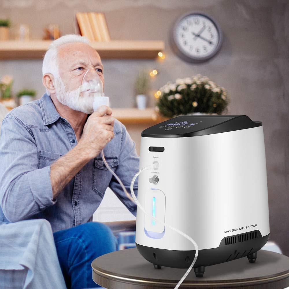 1-7L Continuous Flow Household Oxygen Generator with Accessories - Portable Oxygen Machine for Home Use, Travel & Emergency Oxygen Therapy