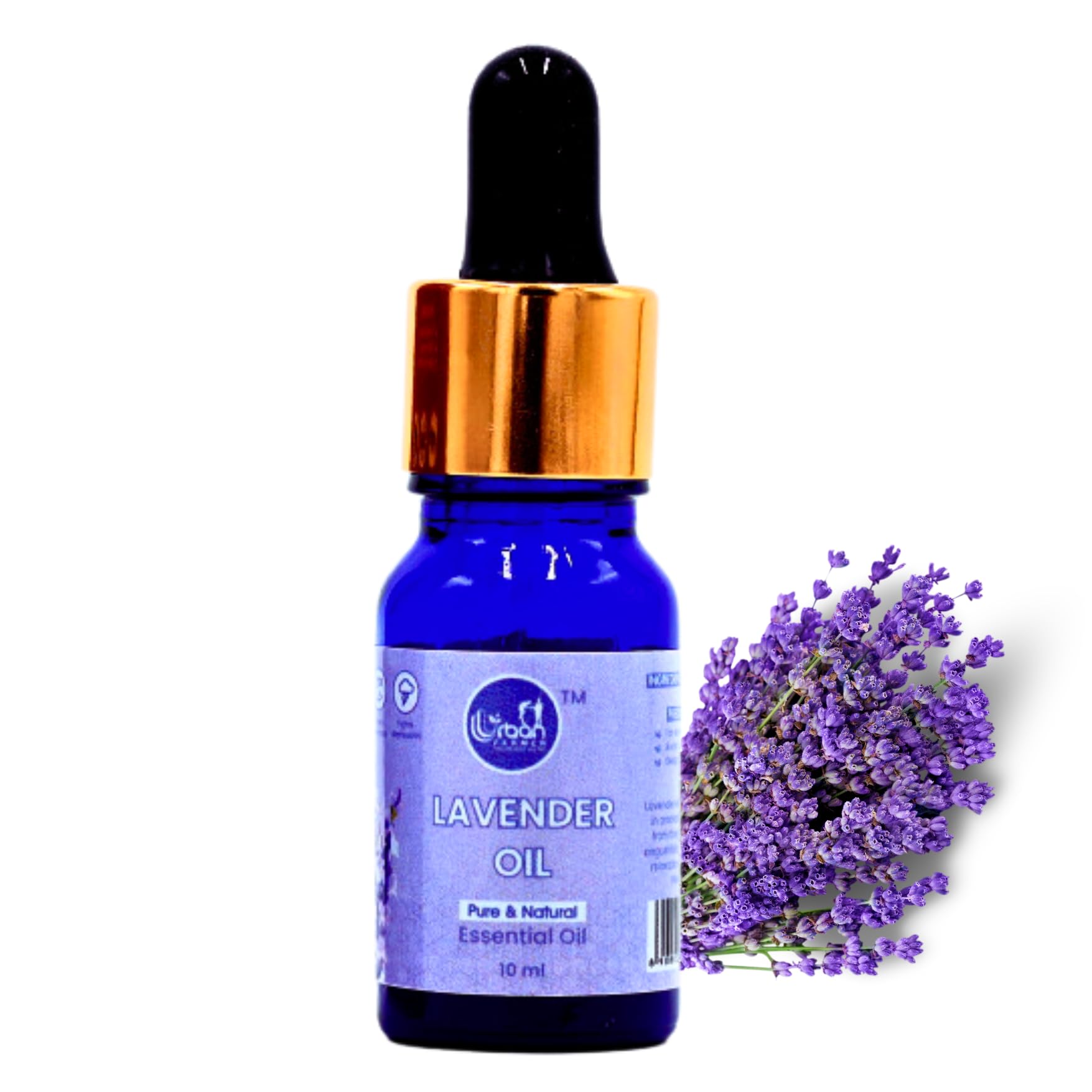 Urban Farmer Lavender Essential Oil - 100% Pure, Natural & Organic for Clear Skin & Healthy Hair | Calming & Soothing Care for Face, Scalp & Body | 10ML Bottle | Perfect for Aromatherapy, Massage & DIY Beauty Products
