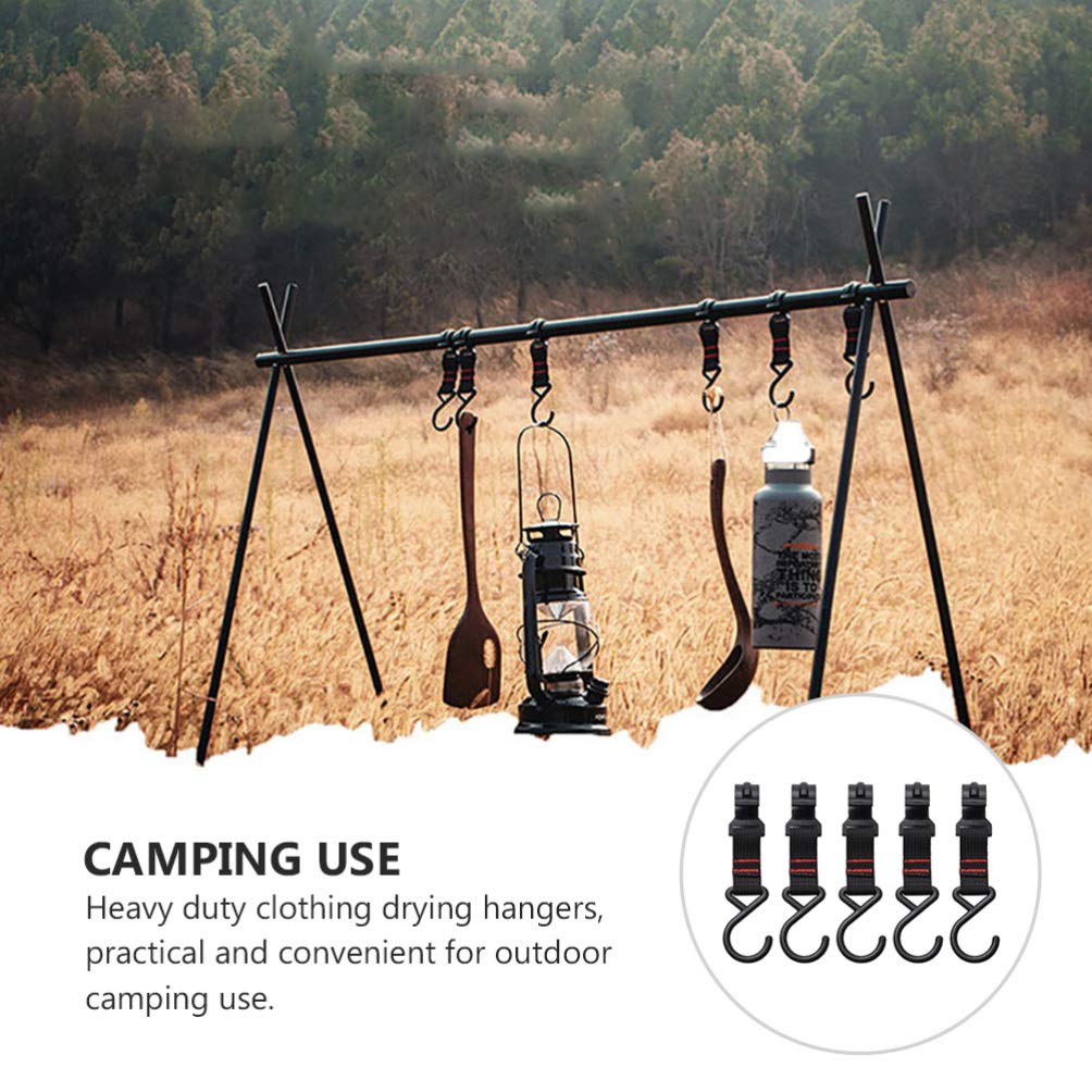 10pcs Heavy Duty Camping Hooks - Durable Polyester Lanyard Rings for Hanging Gear, Organizer Storage Hooks for Camping Bags, Tents & Outdoor Equipment | Perfect for Travel, Hiking & Backpacking Accessories