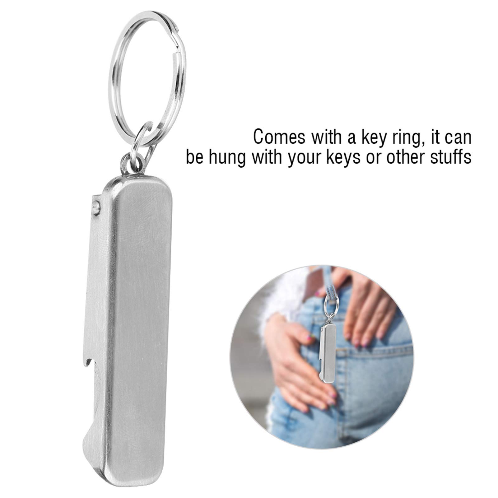 2 in 1 Stainless Steel Mini Nail Clipper Keychain - Ultra Thin Foldable Nail Cutter with Bottle Opener for Travel, Camping, Hiking & Outdoor Activities | Portable Manicure Tool for Home, Office & Gym Use