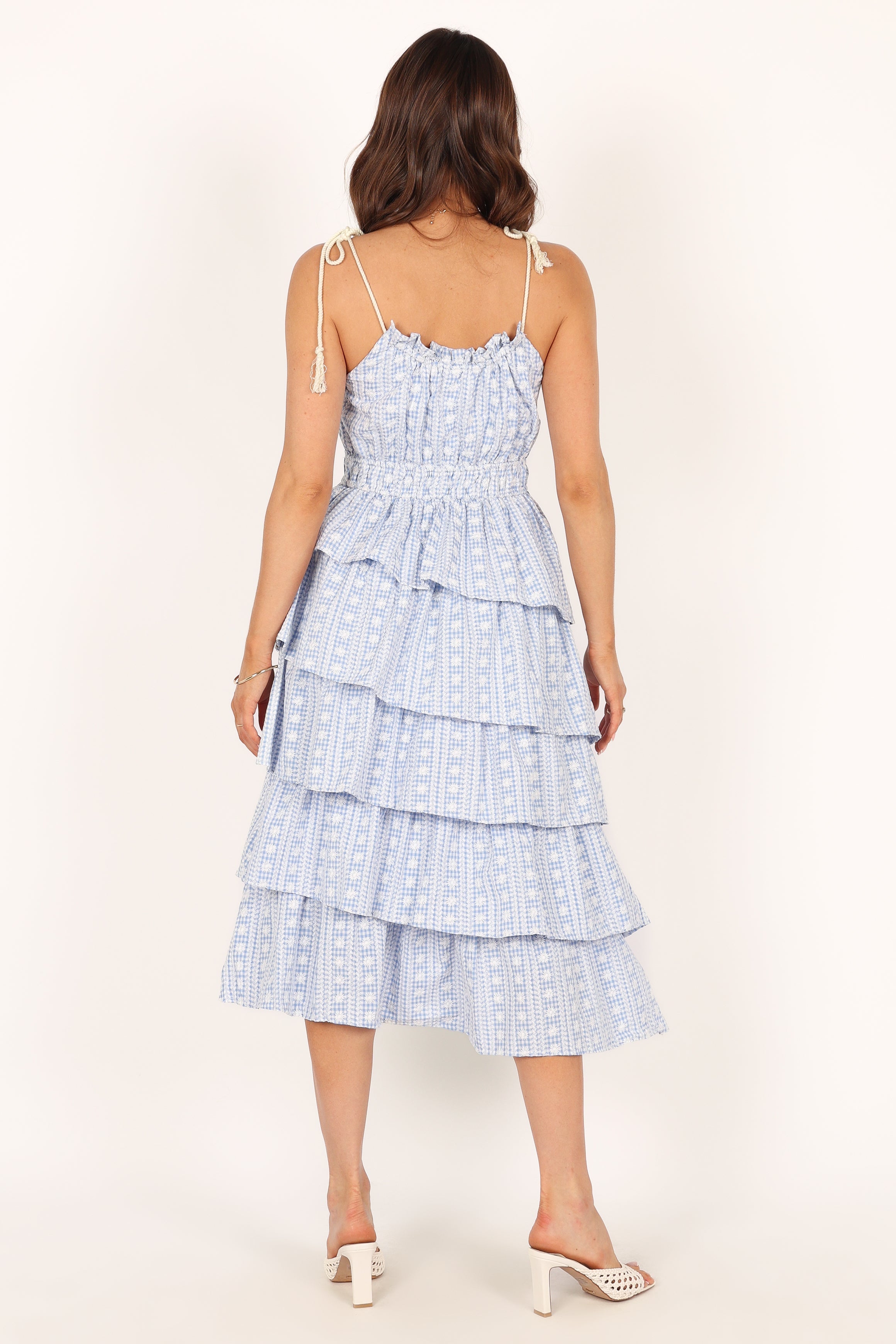 Elegant Cora Midi Dress in Blue | Flowy Summer Dress for Women | Perfect for Beach Vacations, Date Nights & Garden Parties