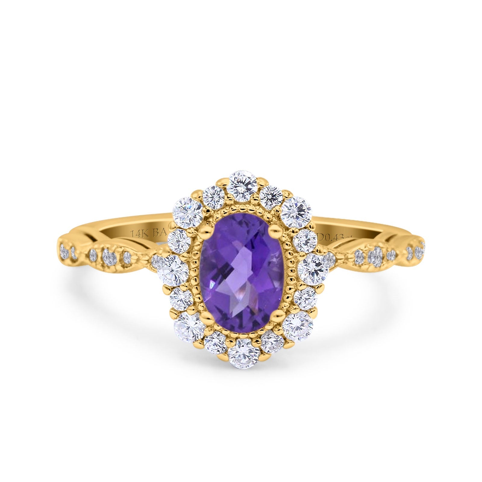 14K Gold 1.19ct Vintage Art Deco Halo Oval 7mmx5mm G SI Diamond Engagement Wedding Ring for Women - Perfect for Proposals, Anniversaries & Bridal Jewelry