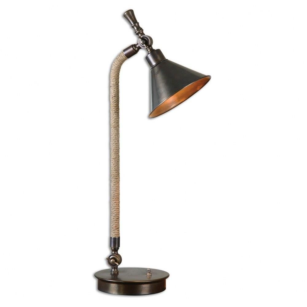 Metal Shade Desk Lamp with On/Off Switch - Adjustable Task Lighting for Home Office, Study & Reading - Energy Efficient LED Light for Workspace & Nightstand