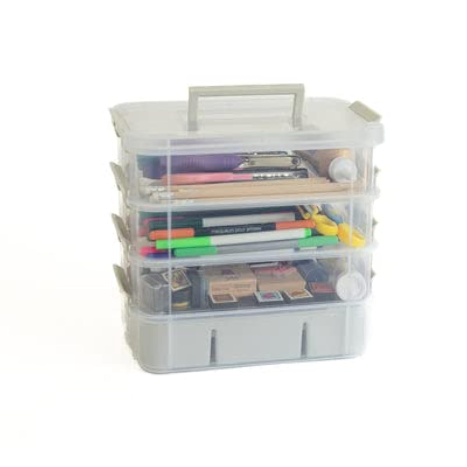 Everything Mary Clear Plastic Craft Storage Organizer Box - Beads & Art Supplies Container - Painting & Craft Organization Case - Perfect for Home, Office, and DIY Projects