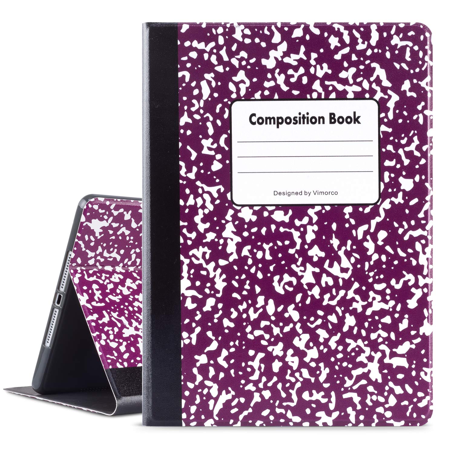 Premium iPad Air Case Compatible with iPad Air 2 & iPad 5th/6th Gen (9.7 Inch 2017-2018 Models) - Shockproof Soft TPU Back Cover with Adjustable Stand, Auto Wake/Sleep Feature - Purple Protective Case for Work, School & Travel