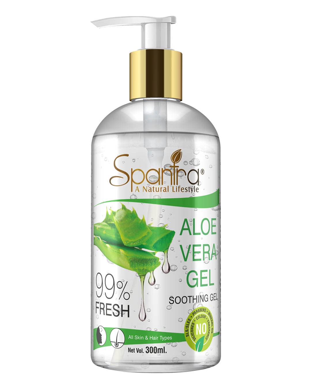Pure Aloe Vera Gel for Face & Body - Tea Tree & Kasturi Turmeric Infused Skin Soothing Gel (300ml x 3 Pack) | Hydrating Moisturizer for Sunburn Relief, Acne Treatment & Hair Care | Natural Multipurpose Beauty Gel for Healthy Skin & Scalp