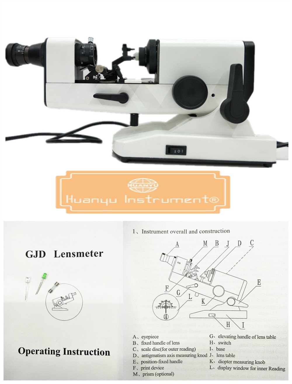 Professional Manual Lensmeter - Accurate Lensometer & Focimeter for Optometry with Internal Reading | Perfect for Eye Clinics, Optical Shops & Vision Testing