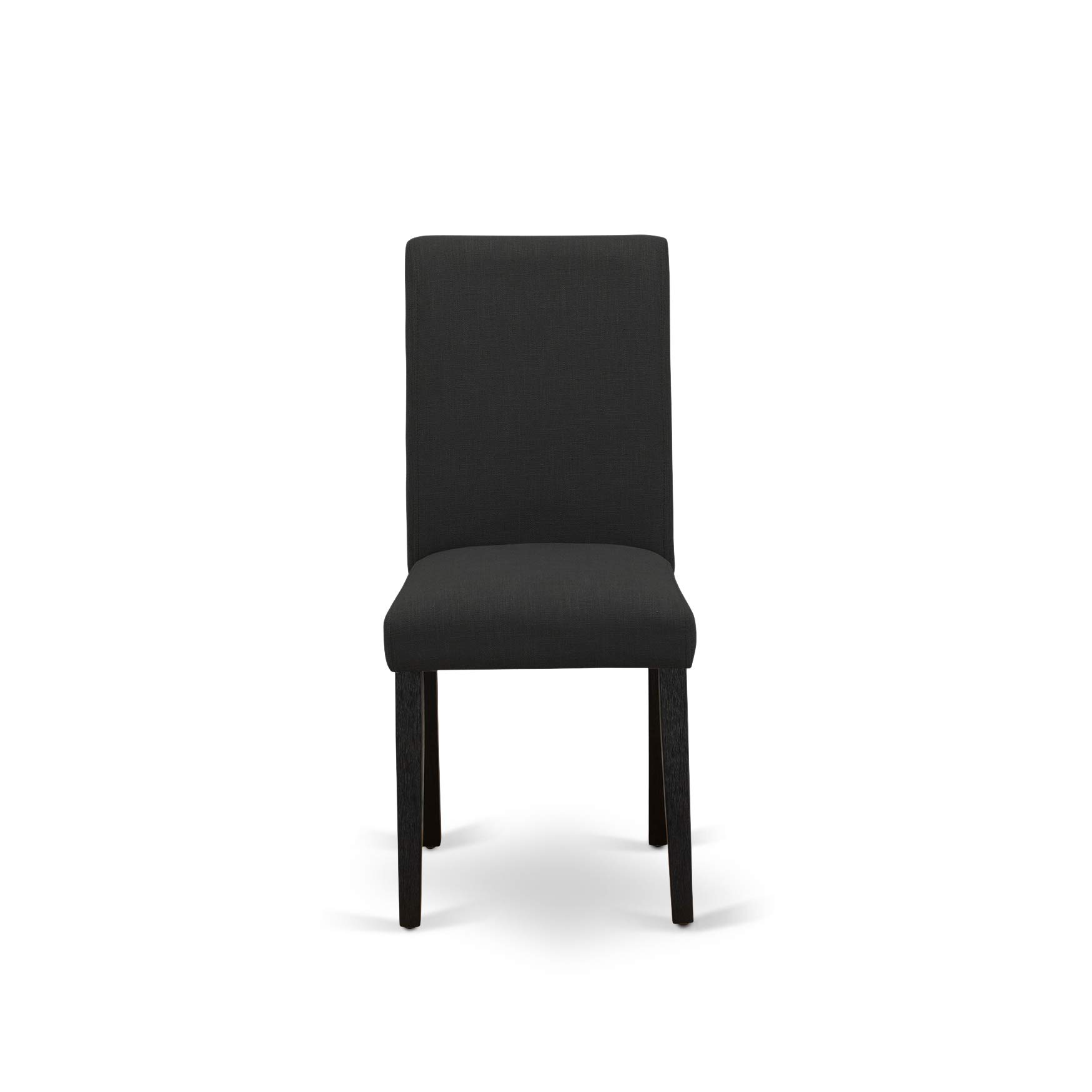 East West Furniture X676AB624-5 5-Piece Kitchen Dining Set - 36x60 Inch Rectangle Table with X-Legs & 4 Black Linen Upholstered Chairs - Modern Dining Room Furniture for Small Spaces, Breakfast Nooks & Compact Apartments