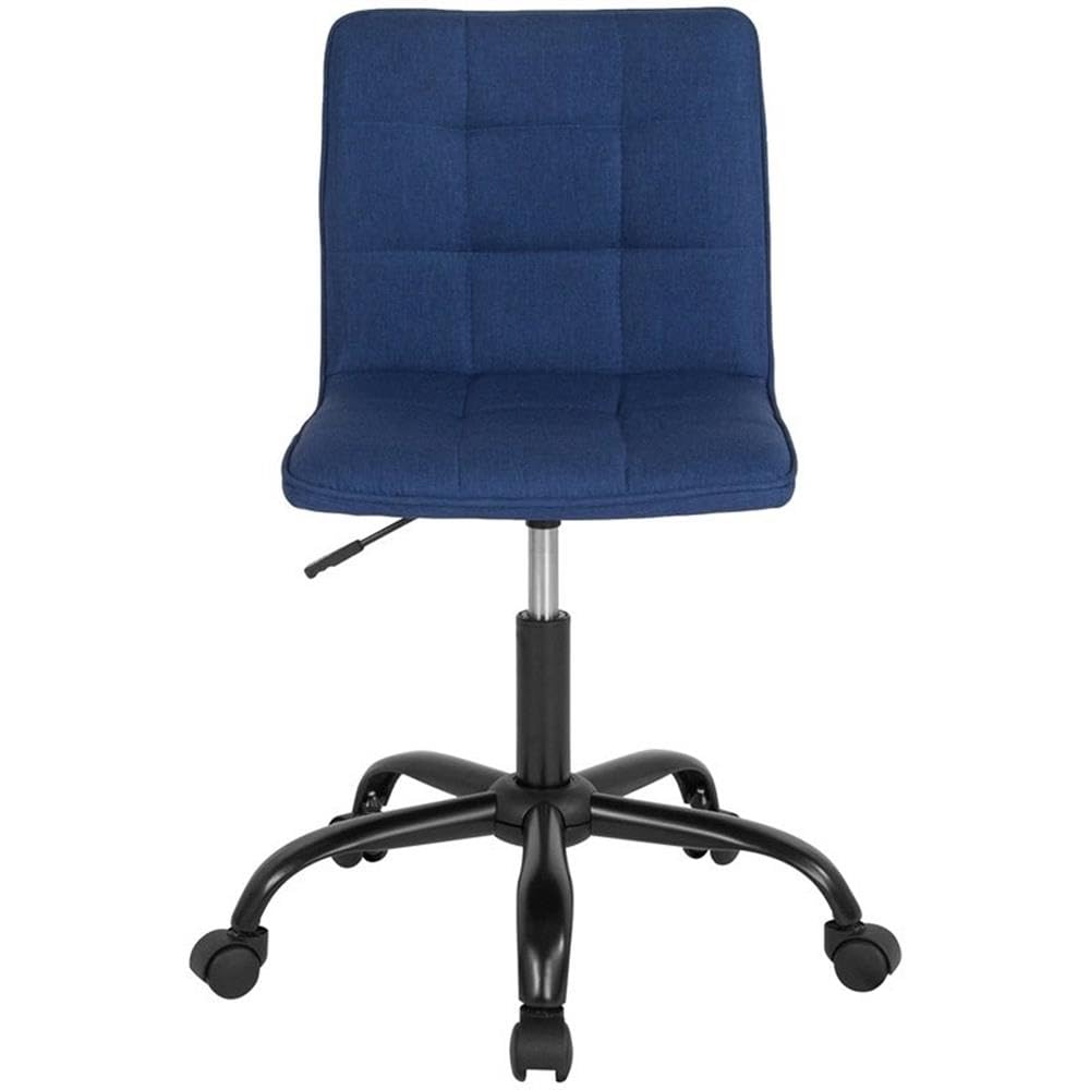 UrbanPro Mid Back Tufted Swivel Office Chair - Ergonomic Desk Chair with Lumbar Support, 360° Rotation & Adjustable Height - Perfect for Home Office, Gaming & Workspace (Blue)