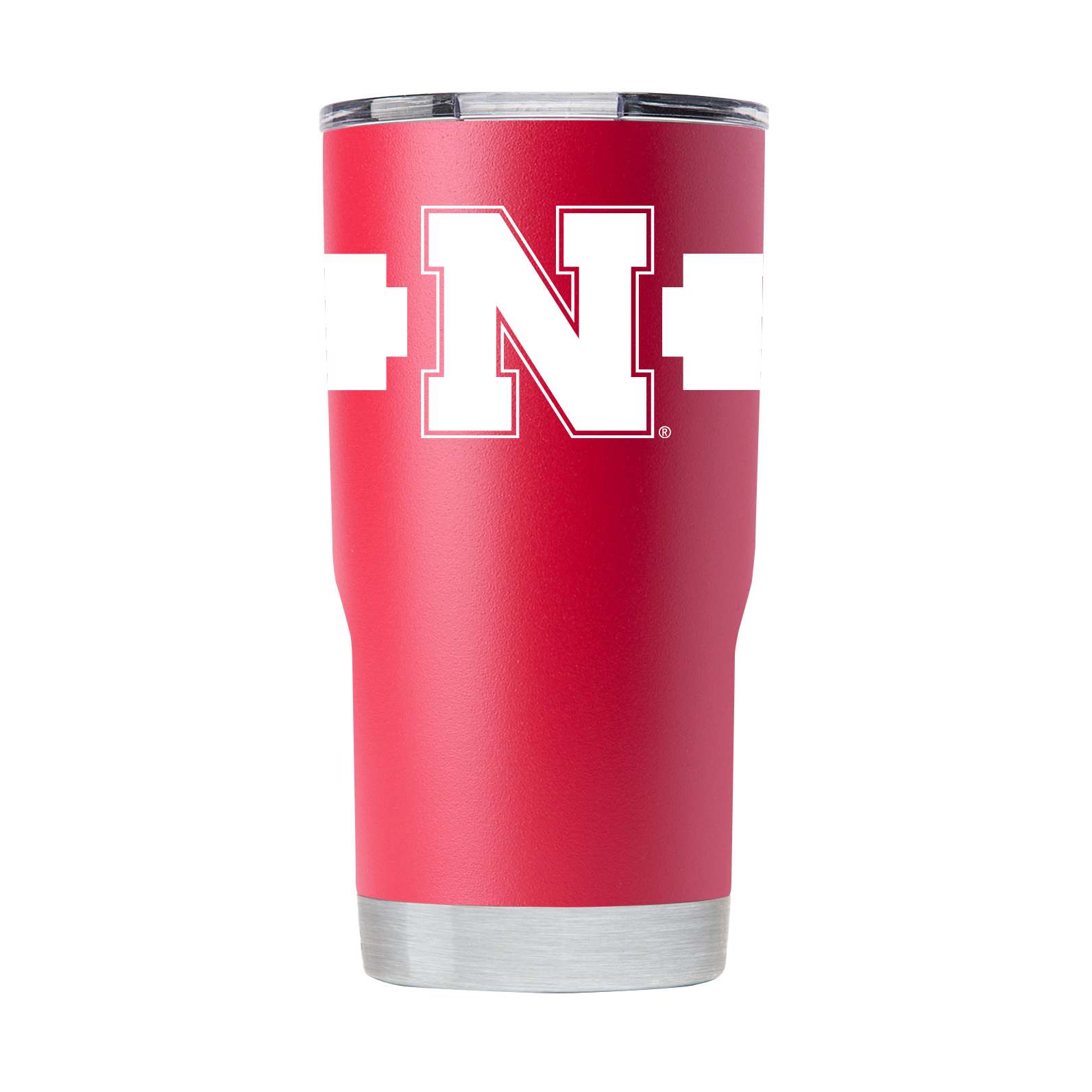 Nebraska Huskers 20oz Insulated Stainless Steel Travel Mug with Stripe Design - Perfect for Coffee, Tea & Hot/Cold Drinks On The Go, Office, Camping & Gameday