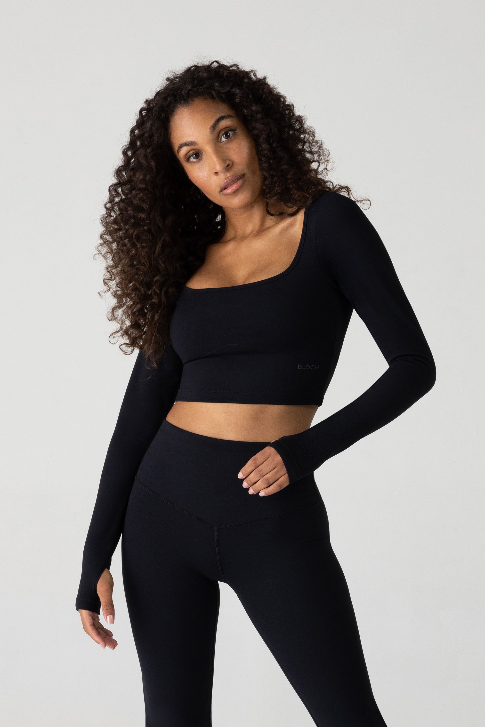 Bloch Revive Square Crop Top - Women's Fashion Stretch Cotton Shirt for Dance, Yoga & Casual Wear