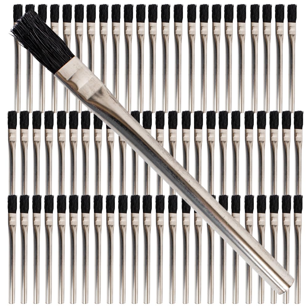 Pro Grade Acid Brushes - 72 Pack 1/2 Inch Natural Boar Hair Flux Brushes for Soldering, Welding & Jewelry Making | Durable & Precise Application