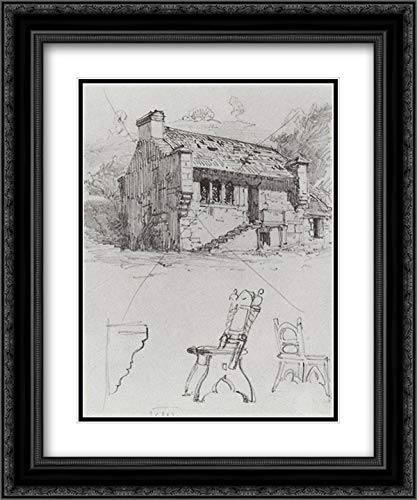 Vasily Polenov Museum Art Print - 20x24 Black Ornate Framed Double Matted Painting - German Travel Inspired Home Decor for Living Room, Bedroom & Office